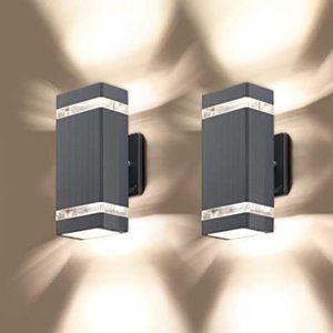LMP LED Square Up and Down Outdoor Wall Lights - Set of 2 NEW